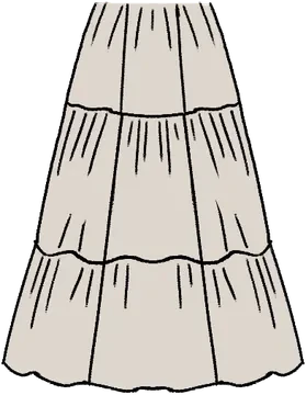 Straight Gathered Tiered Skirt